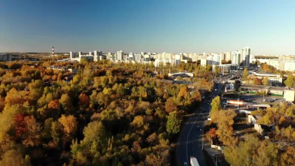 Перегляд Зеленоградськ окрузі Москви восени, Росія — стокове відео