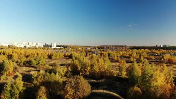Kollégiumi terület Zelenograd kerületében Moszkva ősszel, Oroszország — Stock videók