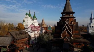 Moskova, Rusya - 14 Ekim. 2018. Izmailovo Kremlin Aziz Nikolaos Kilisesi