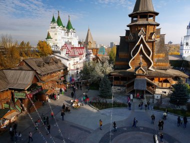 Moskova, Rusya - 14 Ekim. 2018. Merkez Izmailovo Kremlin meydanda
