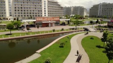 Sochi, Rusya Federasyonu - 31 Mayıs. 2018 uçuş Sochi Park Hotel Adler de topraklarının yukarıda