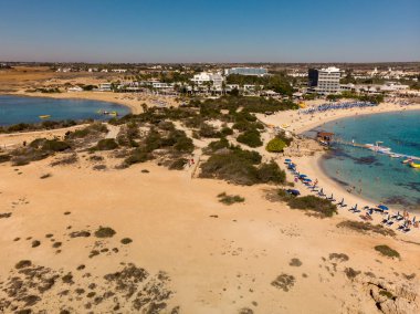Ayia Napa, Cyprus - November 1. 2018. Mediterranean coast in the resort area clipart