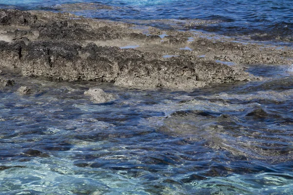 Фрагмент Каменного Побережья Воды Средиземного Моря Кипр — стоковое фото