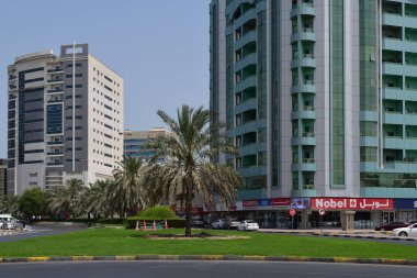 Ajman, Birleşik Arap Emirlikleri - 6 Nisan. 2018. kentsel altyapı merkezi bölümünde parçası