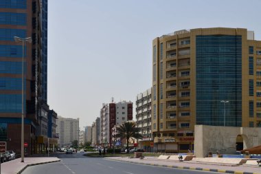 Ajman, Birleşik Arap Emirlikleri - 6 Nisan. 2018. Şeyh Raşid Bin nuri sokak