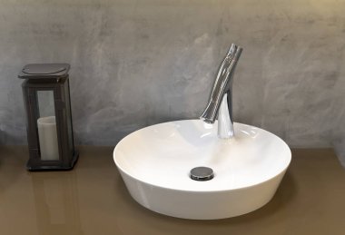 Banyo lavabo ve musluk parçası