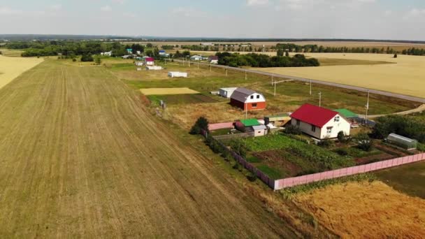 Paisaje rural otoñal desde la altura en Rusia — Vídeo de stock