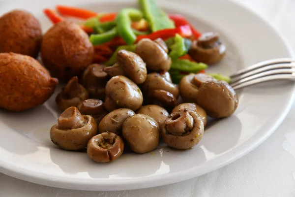 Fried Mushrooms Vegetables Plate — Stock Photo, Image