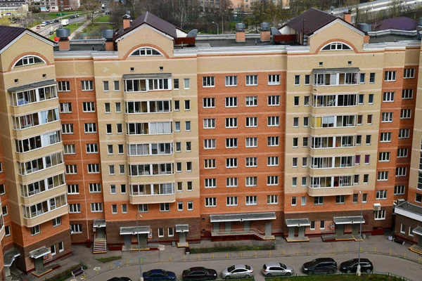 Blick von oben auf den Schlafbereich im Verwaltungsbezirk Zelenograd moskau, Russland — Stockfoto