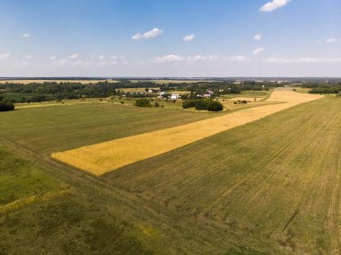Rusya'da yükseklikten kırsal sonbahar manzara