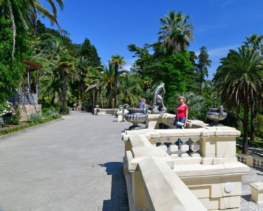 Sochi, Rusya Federasyonu - 5 Haziran. 2018. açık teras ev Müzesi S.N. Khudekov, Botanik Bahçesi Villa umut