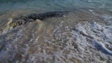 Akdeniz taş ve kum hakkında sıçramasına dalgaları