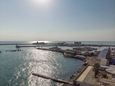 Sochi, Rusya Federasyonu - 2 Haziran. 2018. kıyıdan seaport görünümünü