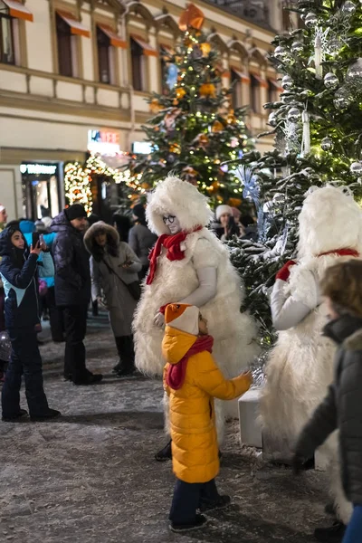 Moscú Rusia Enero 2019 Paseos Vacaciones Moscovitas Invitados Durante Festival —  Fotos de Stock