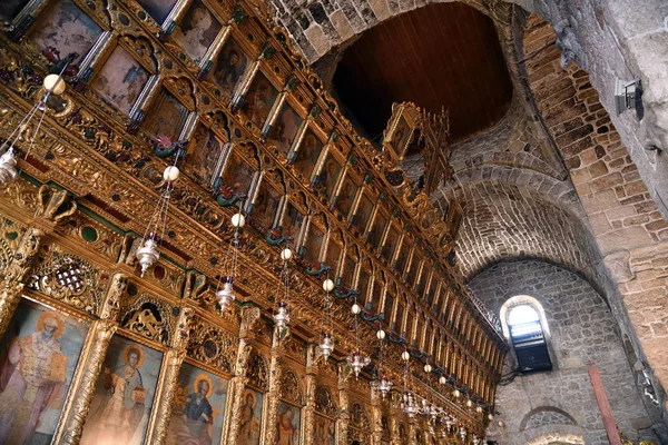 Larnaca, Chipre - 2 de novembro. 2018. Iconostase na igreja de São Lázaro — Fotografia de Stock