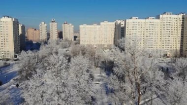Aşağı hareket kış şehir Moskova, Rusya Federasyonu