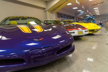 Sochi, Rusya Federasyonu - 30 Mayıs. 2018. otomatik spor Müzesi autodrome ana tribünü'nde corvette