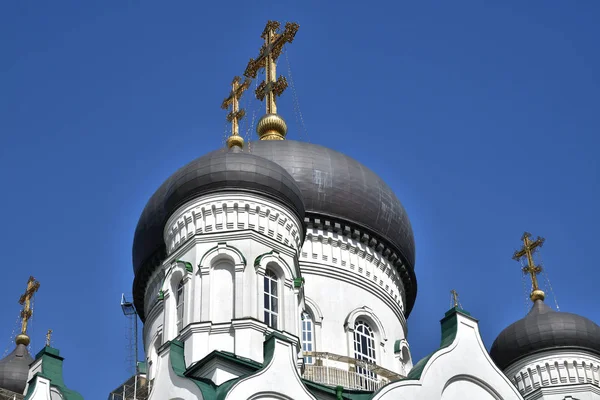 Domes of Annunciation Cathedral on Revolution Avenue in Voronezh, Russia — Stock Photo, Image