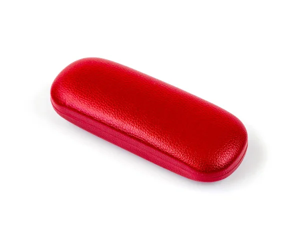 Closed red glasses case on white background — Stock Photo, Image