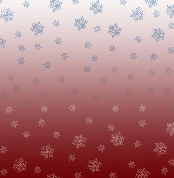 Red background with a big and small snowflakes — Stock Photo, Image