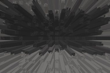 Gri arka plan ile bir toplu parallelepipeds ile