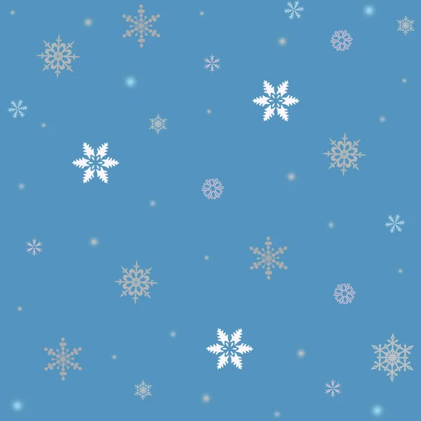 Flocons de neige - motif raster sur fond bleu — Photo