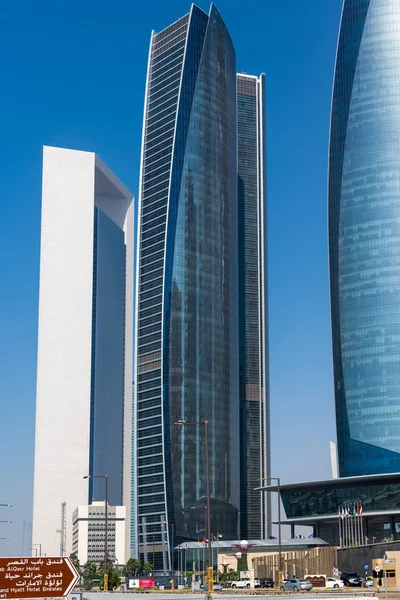 Abu Dhabi, UAE - March 30. 2019. The Etihad Towers and other skyscrapers — Stock Photo, Image