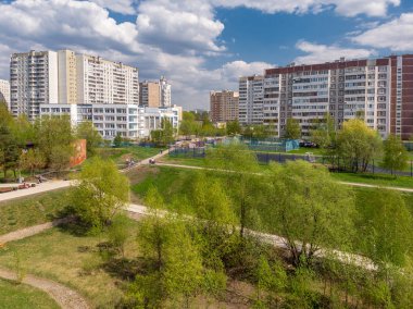 Cityscape in Zelenograd Administrative District in Moscow, Rusya