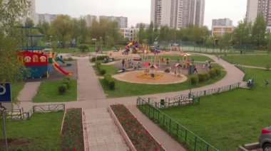 Moskova, Rusya - 9 Mayıs. 2019. Zelenograd'da büyük oyun alanı