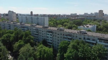 Moskova'da severnoye Tushino bölgesinin en iyi görünümü, Rusya.