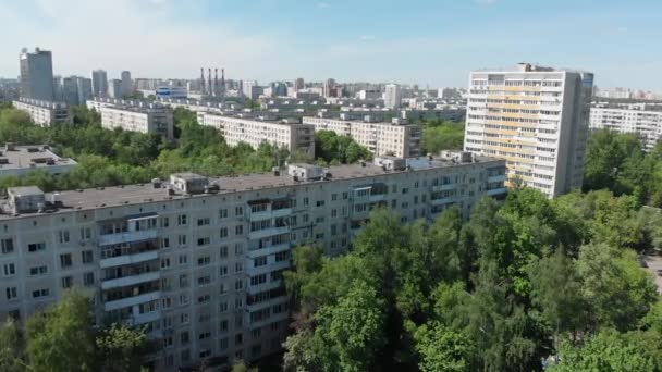 Topputsikt över distriktet Severnoye Tushino i Moskva, Ryssland. — Stockvideo