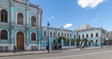 Moskova, Rusya - 4 Mayıs 2019. Chertkov Evi 18. Şimdi - Orta Rusya Bilgi Evi