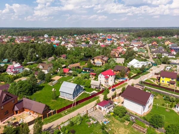 Pueblo de la región de Moscú en Rusia, vista superior — Foto de Stock