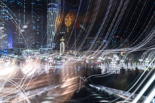 The Illuminated night city concept in Abu Dhabi, UAE — Stock Photo, Image
