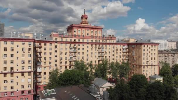 Top utsikt över gamla hus i centrum i Moskva, Ryssland. — Stockvideo