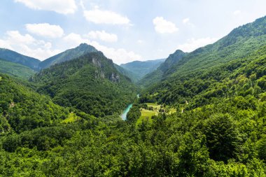 Karadağ 'ın Durmitor kentindeki dağlar ve Tara nehir kanyonu