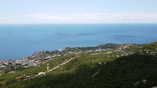 Пейзаж с Черным морем в Форосе. Крым — стоковое видео