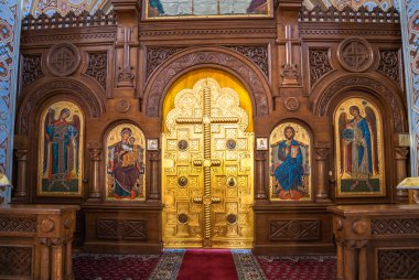 Foros. Kırım - 9 Haziran. 2019. Diriliş Kilisesi İkonostasisi