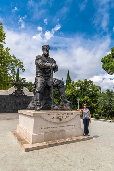 Livadia, Crimea - July 10. 2019. Monument to Tsar Alexander III, Sculptor - Andrey Kovalchuk — Stock Photo, Image