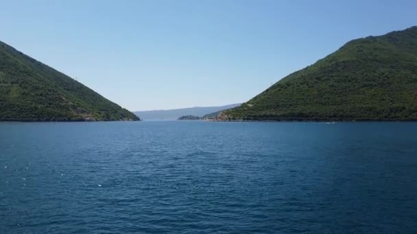 Fragment of the Bay of Kotor with houses on shore, Montenegro — Stock Video