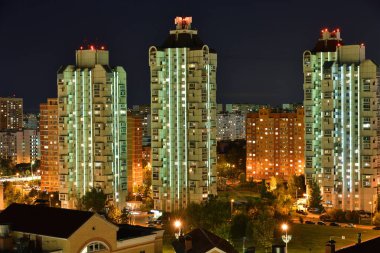 Moskova 'nın Zelenograd' daki güzel gece manzarası