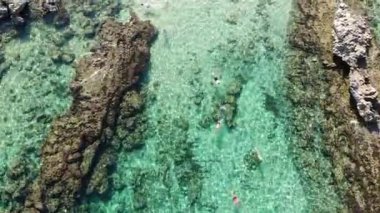 Kıbrıs Rum Kesimi 'nin Protaras kentindeki Meşhur Gündoğumu Sahili' nin üst manzarası