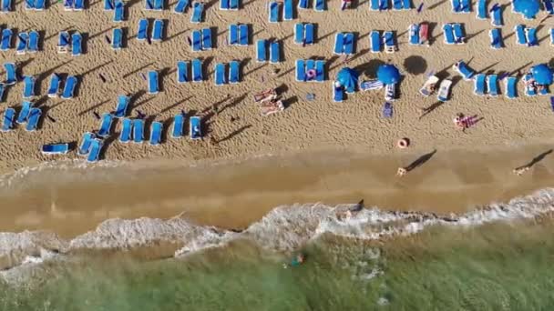 Protaras, Kypr - 11. října. 2019. Slavná Sunrise Beach - krásná veřejná pláž — Stock video