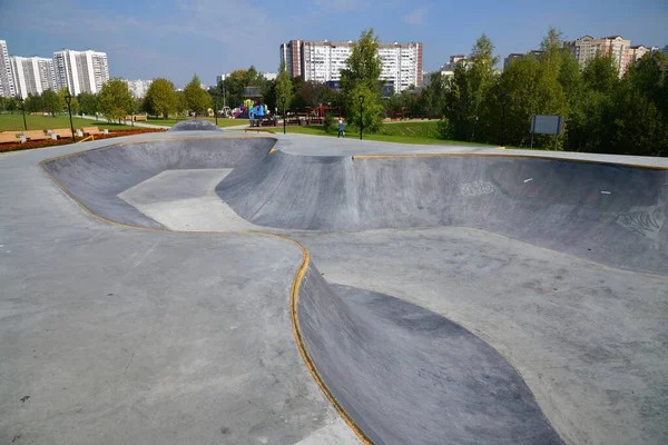 Skate park on the street in Moscow, Russia