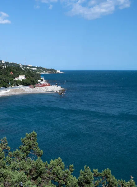 Kırım Daki Simeiz Tatil Beldesi Açıklarında Karadeniz Bir Parçası — Stok fotoğraf