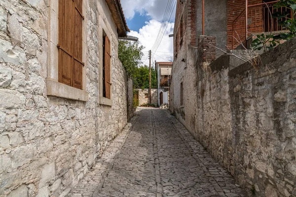 Rua Estreita Uma Antiga Aldeia Turística Lania Chipre — Fotografia de Stock