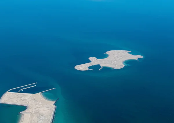 Vista Aérea Terraplén Artificial Islas Qatar —  Fotos de Stock