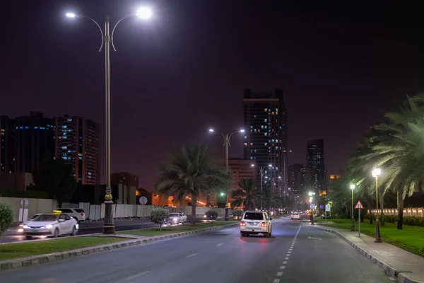 Ajman Zjednoczone Emiraty Arabskie Kwietnia 2018 Rok Ulica Sheikh Humaida — Zdjęcie stockowe