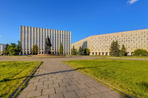 Plaza Lenin Arkhangelsk Monumento Lenin Asamblea Regional Diputados Arkhangelsk — Foto de Stock