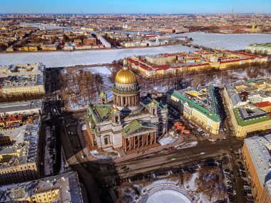 Isaak (İshak) Katedrali, Saint-Peterburg (St.Petersburg) üzerinden bir kuş bakışı